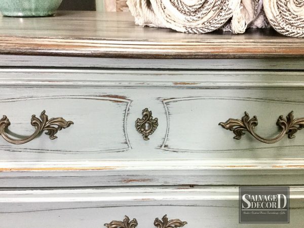 French Provincial dresser makeover using Skeleton Key DIY Paint from Debbie's Design Diary