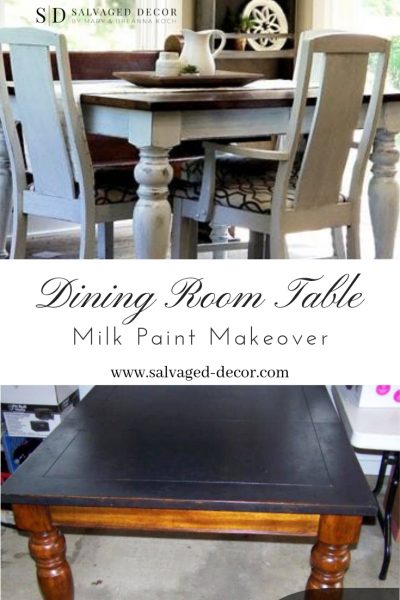 Farmhouse Dining Table Makeover Using, How To Paint A Kitchen Table Farmhouse Style